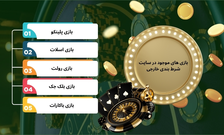 بازی های کازینویی موجود در سایت شرط بندی خارجی